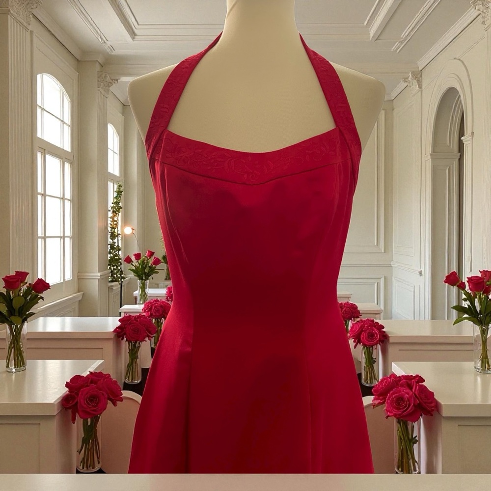 Mori Lee Red Gown Size 11/12‎ Embroidery Trim - Picture 3 of 13